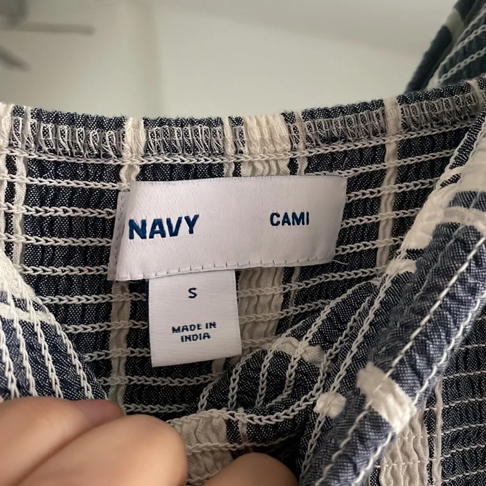 ❗️SOLD ❗️White and Blue Stripe Cami Small Old Navy Dress (*P) - Picture 6 of 8